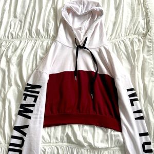 Shein Bicolor Cropped Hoodie Size Medium